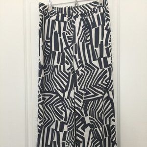 LOFT Geometric Print Wide Leg Pants | Size M